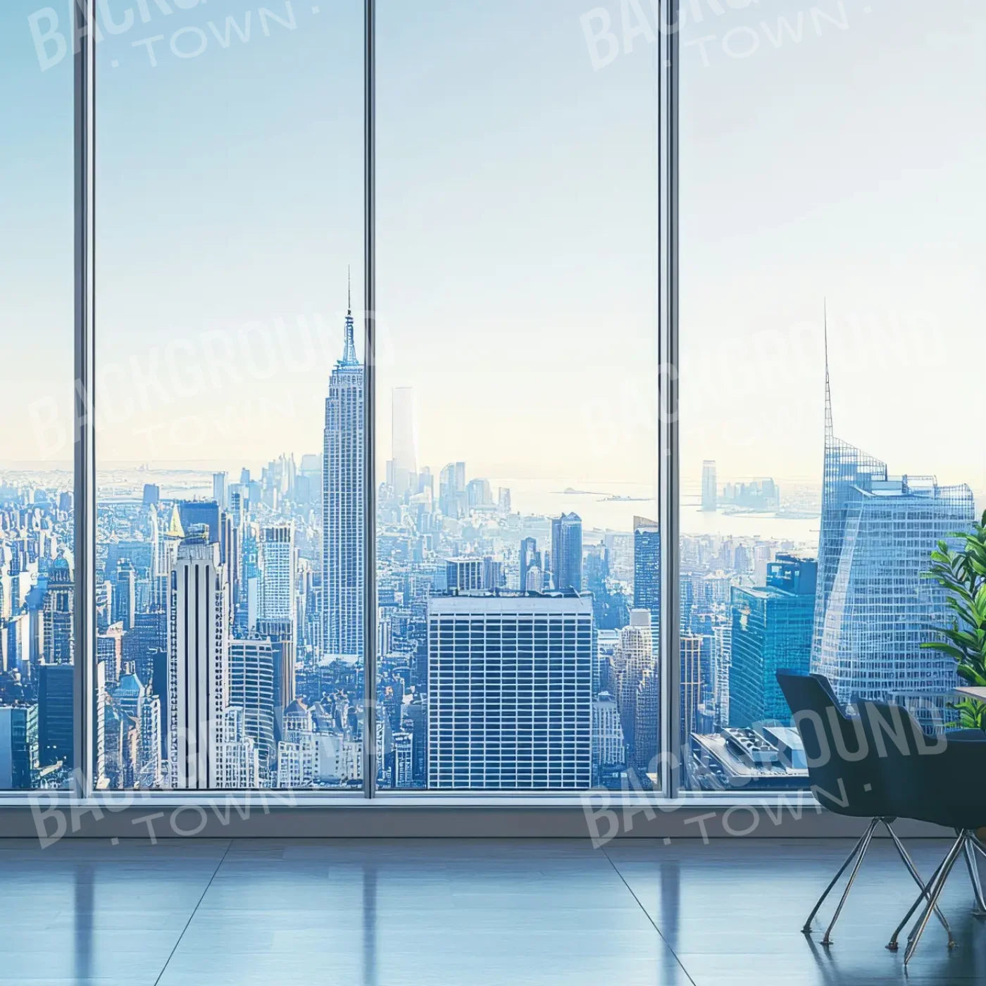 Office Window 8’x8’ Fleece (96 x 96 inch) Backdrop