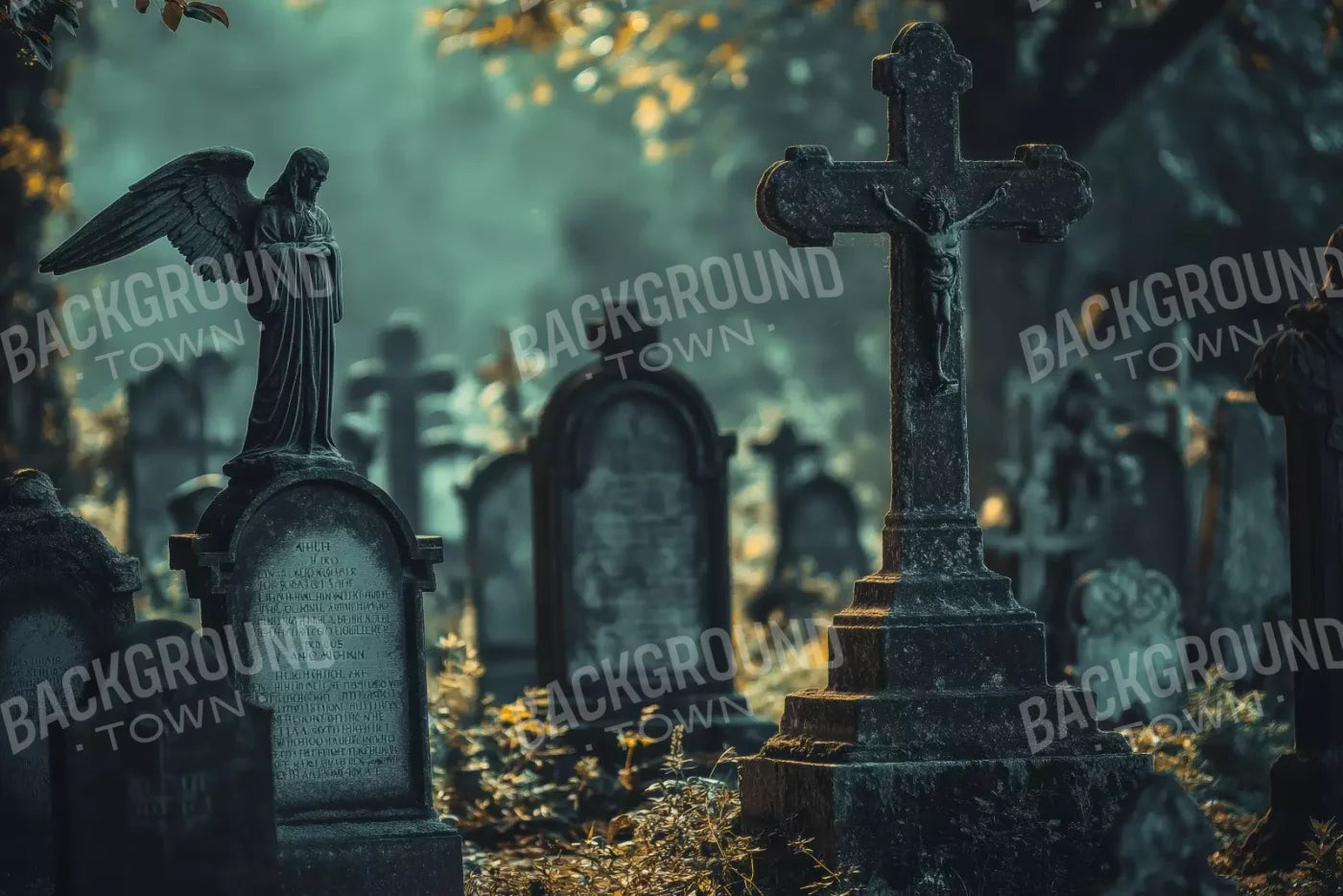 Old Abandoned Cemetary 12’X8’ Ultracloth (144 X 96 Inch) Backdrop