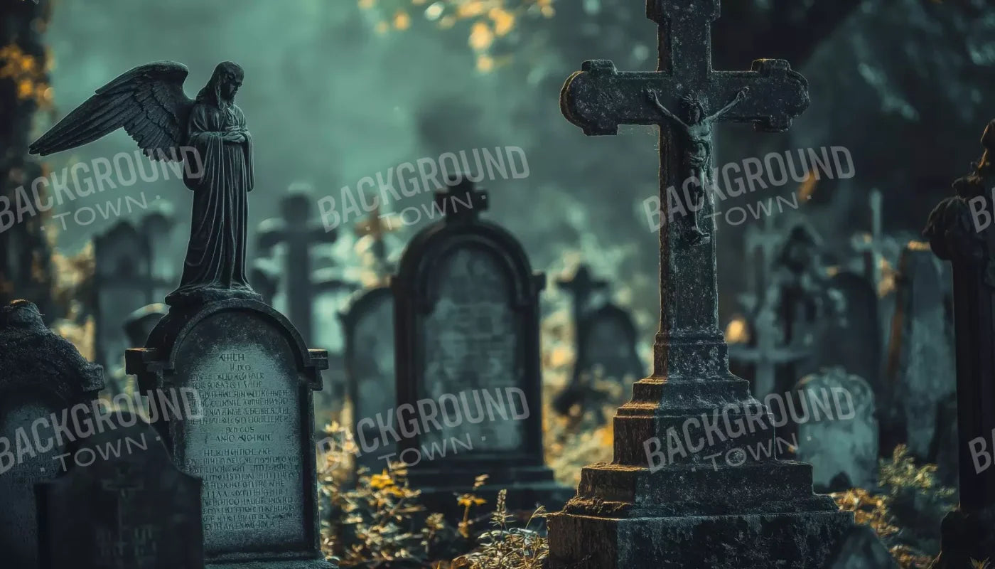 Old Abandoned Cemetary 14’X8’ Ultracloth (168 X 96 Inch) Backdrop