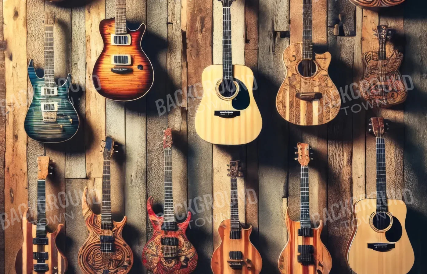 Old Guitars 14’x9’ UltraCloth (168 x 108 inch) Backdrop