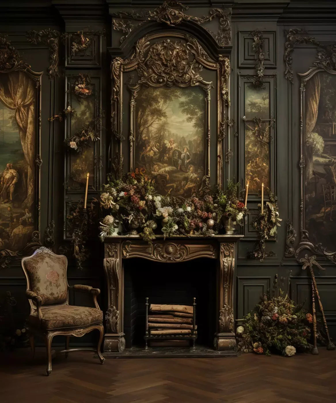 Old Masters Room Ii 10’X12’ Ultracloth (120 X 144 Inch) Backdrop