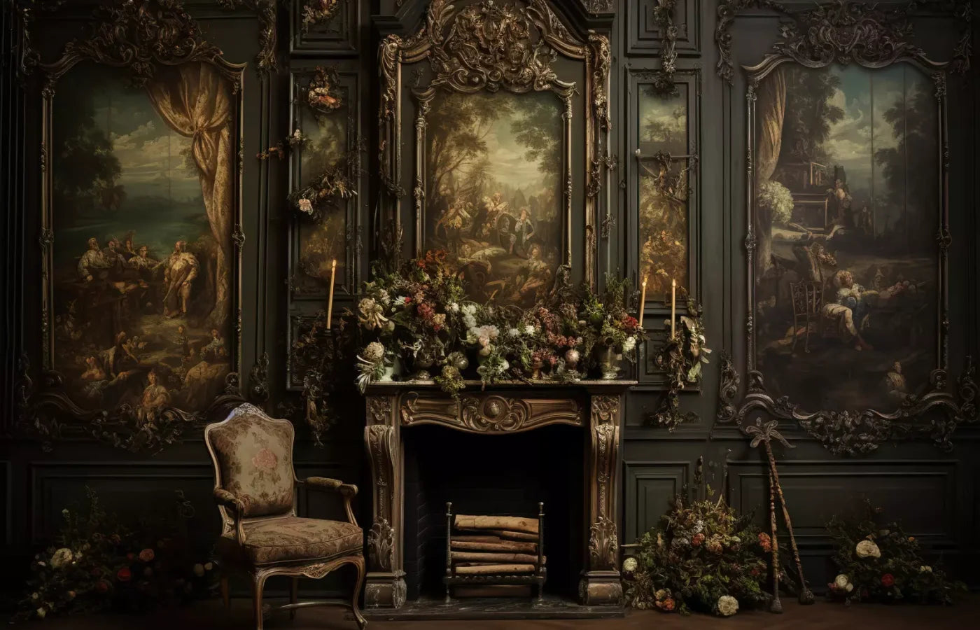 Old Masters Room Ii 14’X9’ Ultracloth (168 X 108 Inch) Backdrop