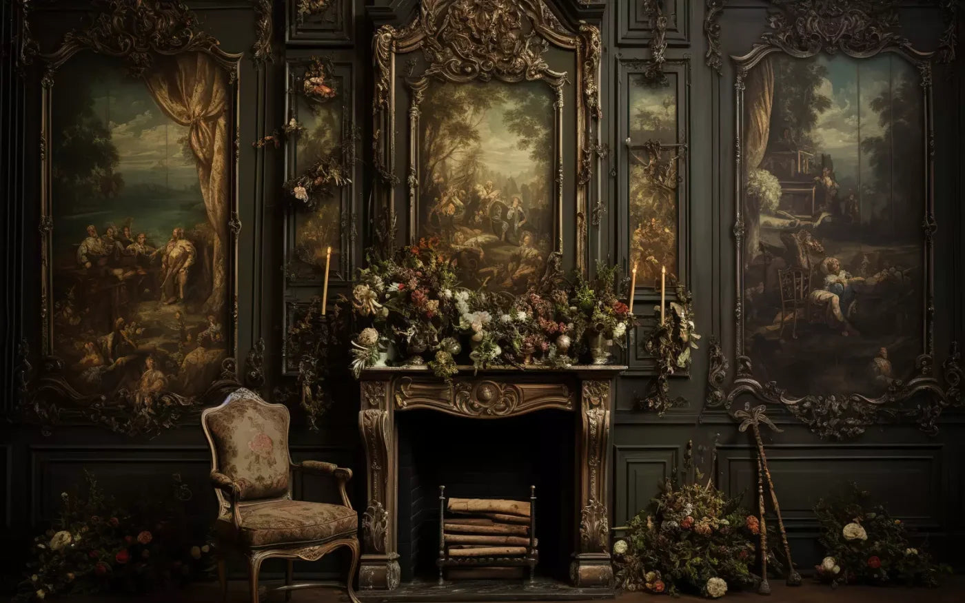 Old Masters Room Ii 16’X10’ Ultracloth (192 X 120 Inch) Backdrop