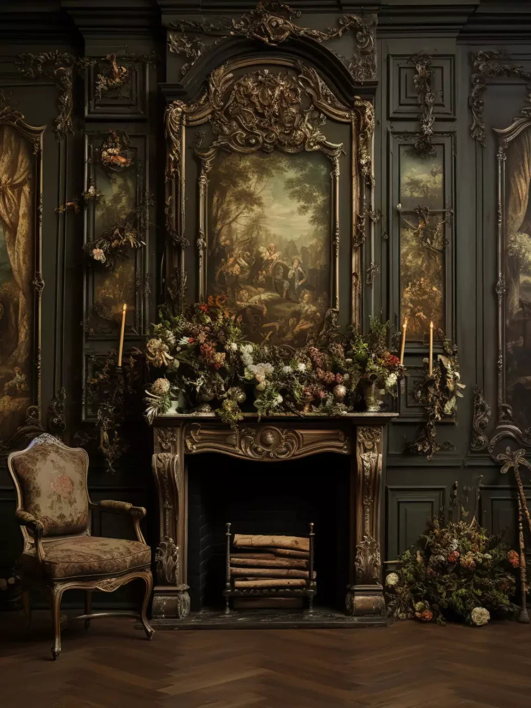 Old Masters Room Ii 6’X8’ Fleece (72 X 96 Inch) Backdrop