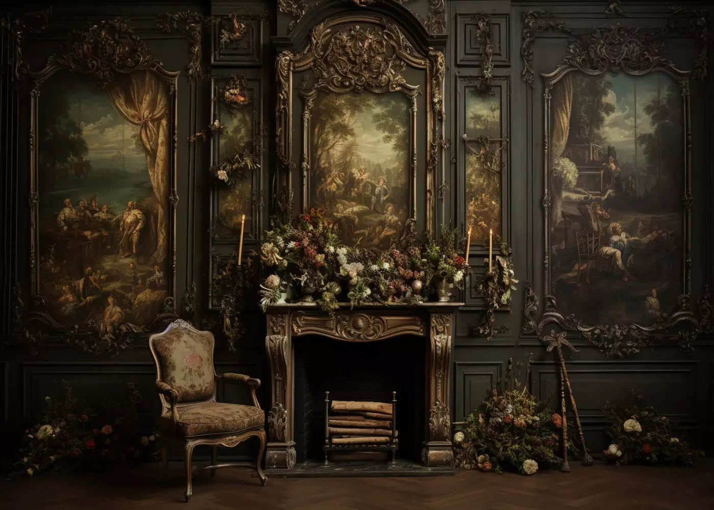Old Masters Room Ii 7’X5’ Ultracloth (84 X 60 Inch) Backdrop
