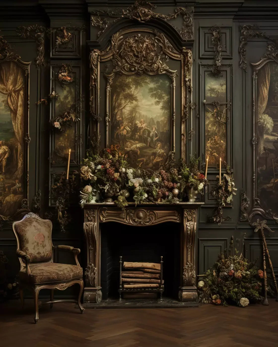 Old Masters Room Ii 8’X10’ Fleece (96 X 120 Inch) Backdrop