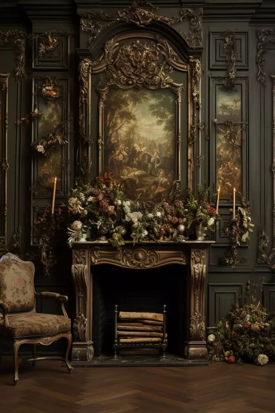 Old Masters Room Ii 8’X12’ Ultracloth (96 X 144 Inch) Backdrop