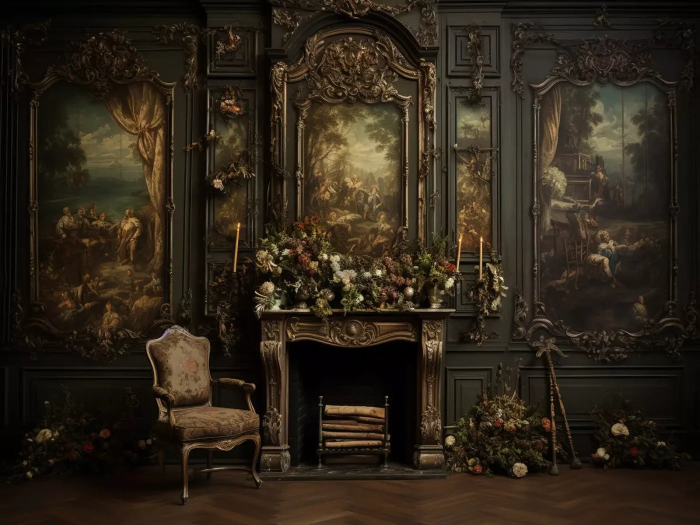 Old Masters Room Ii 8’X6’ Fleece (96 X 72 Inch) Backdrop