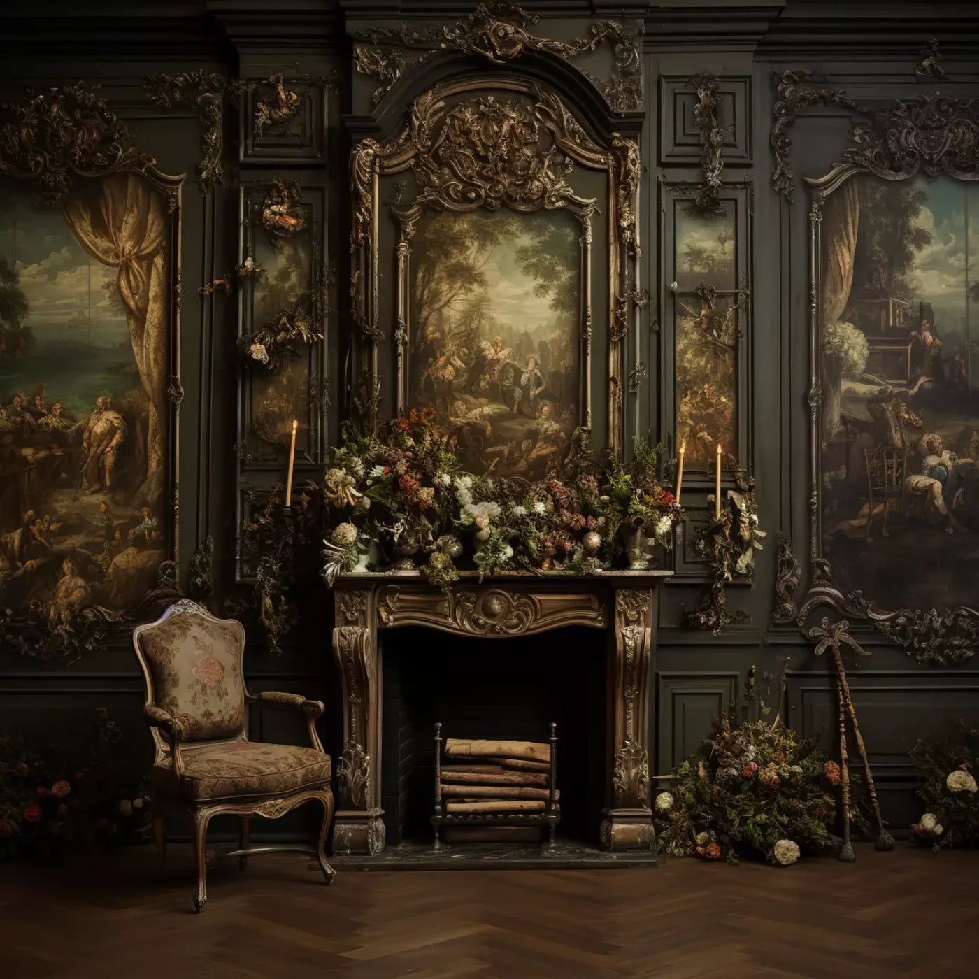 Old Masters Room Ii 8’X8’ Fleece (96 X Inch) Backdrop