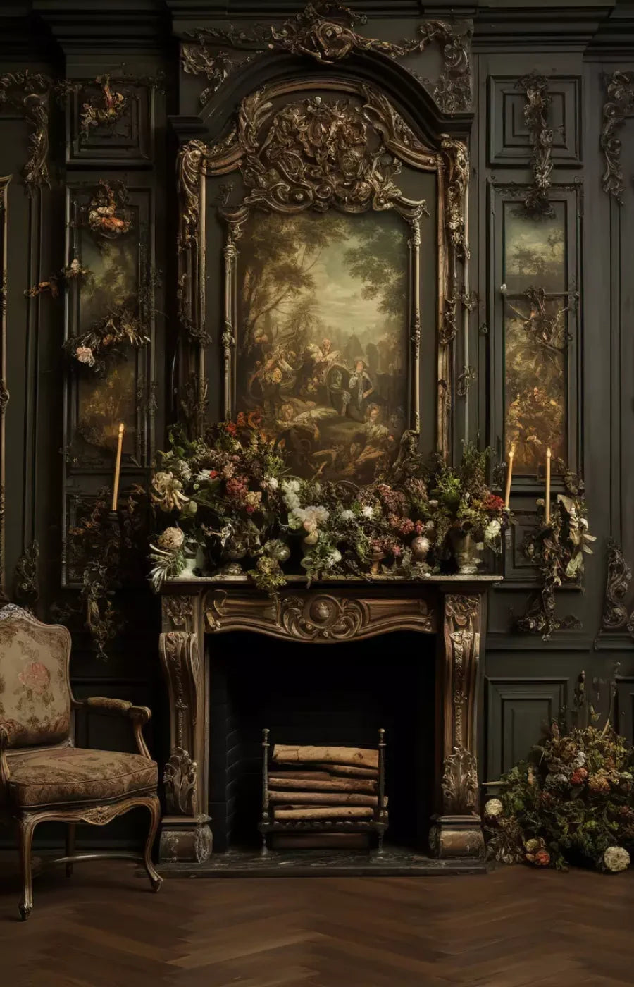 Old Masters Room Ii 9’X14’ Ultracloth (108 X 168 Inch) Backdrop