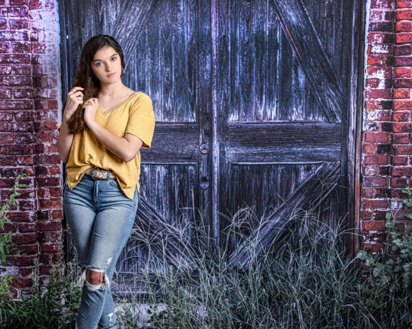 Brown Brick and Stone Backdrop for Photography