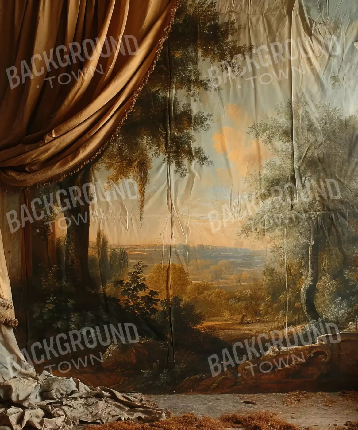 Brown Gold Green  Backdrop for Photography