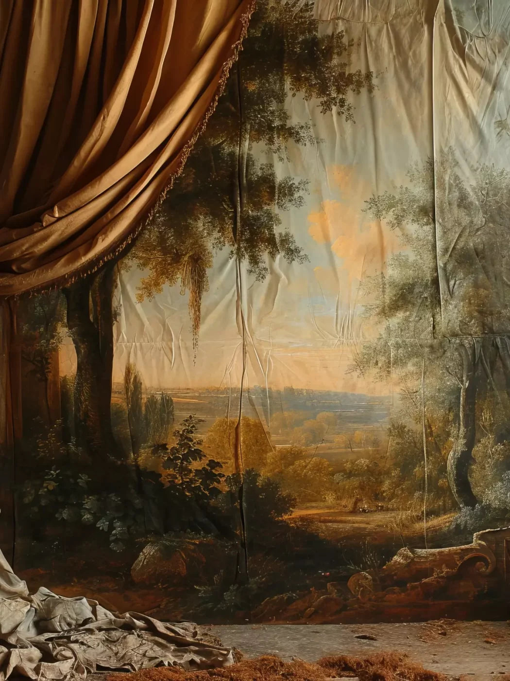 Old Painted Drape 6’x8’ Fleece (72 x 96 inch) Backdrop