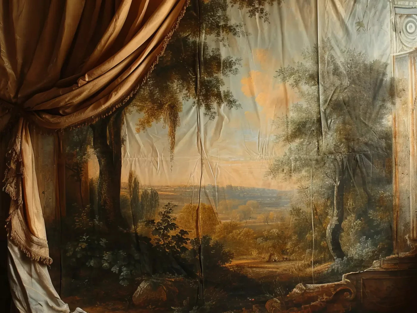 Old Painted Drape 8’x6’ Fleece (96 x 72 inch) Backdrop