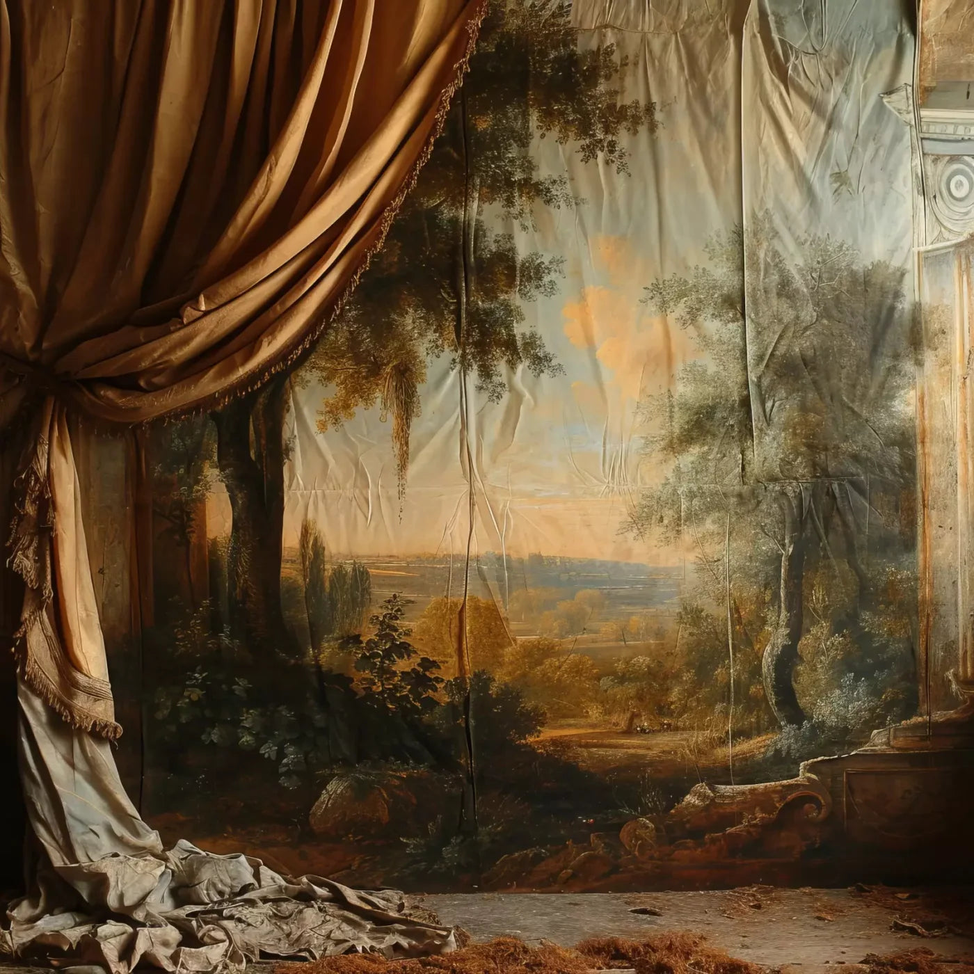 Old Painted Drape 8’x8’ Fleece (96 x 96 inch) Backdrop