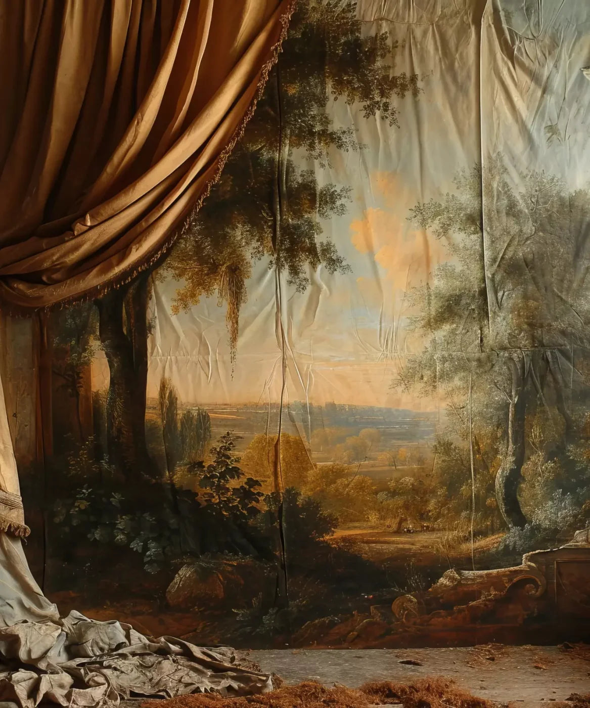 Old Painted Drape Backdrop