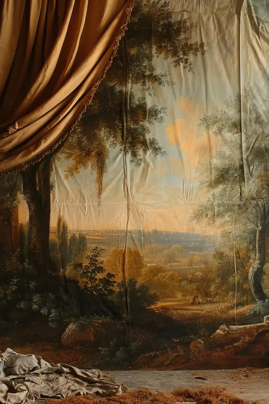 Old Painted Drape Backdrop