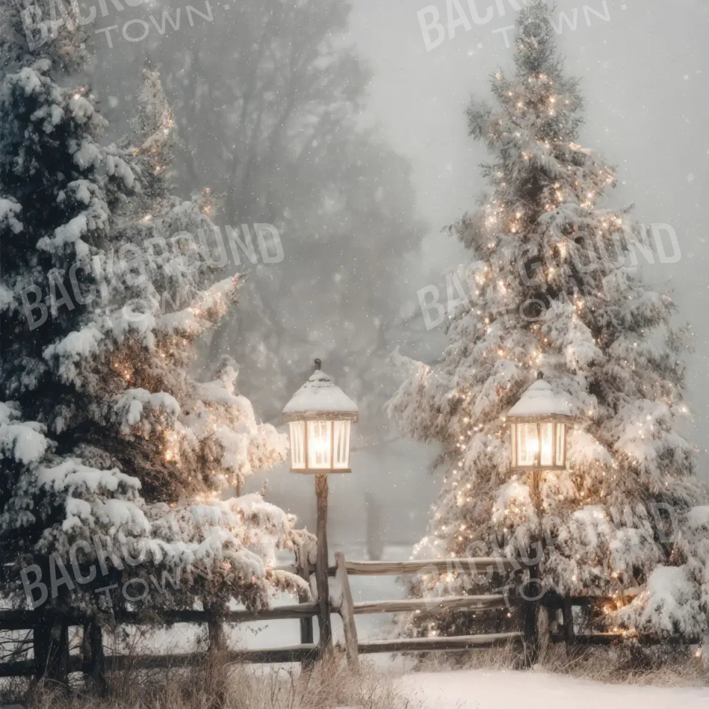 Old Time Christmas 10’x10’ UltraCloth (120 x 120 inch) Backdrop
