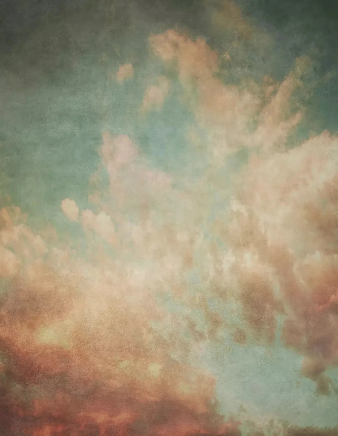 Old World Teal Sky 6X8 Fleece ( 72 X 96 Inch ) Backdrop