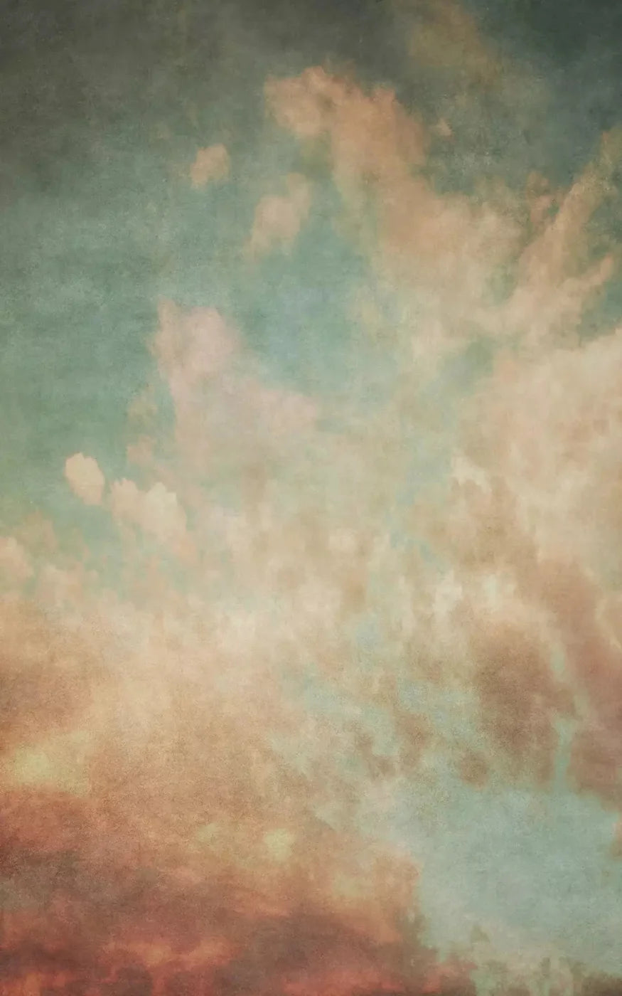 Old World Teal Sky 9X14 Ultracloth ( 108 X 168 Inch ) Backdrop