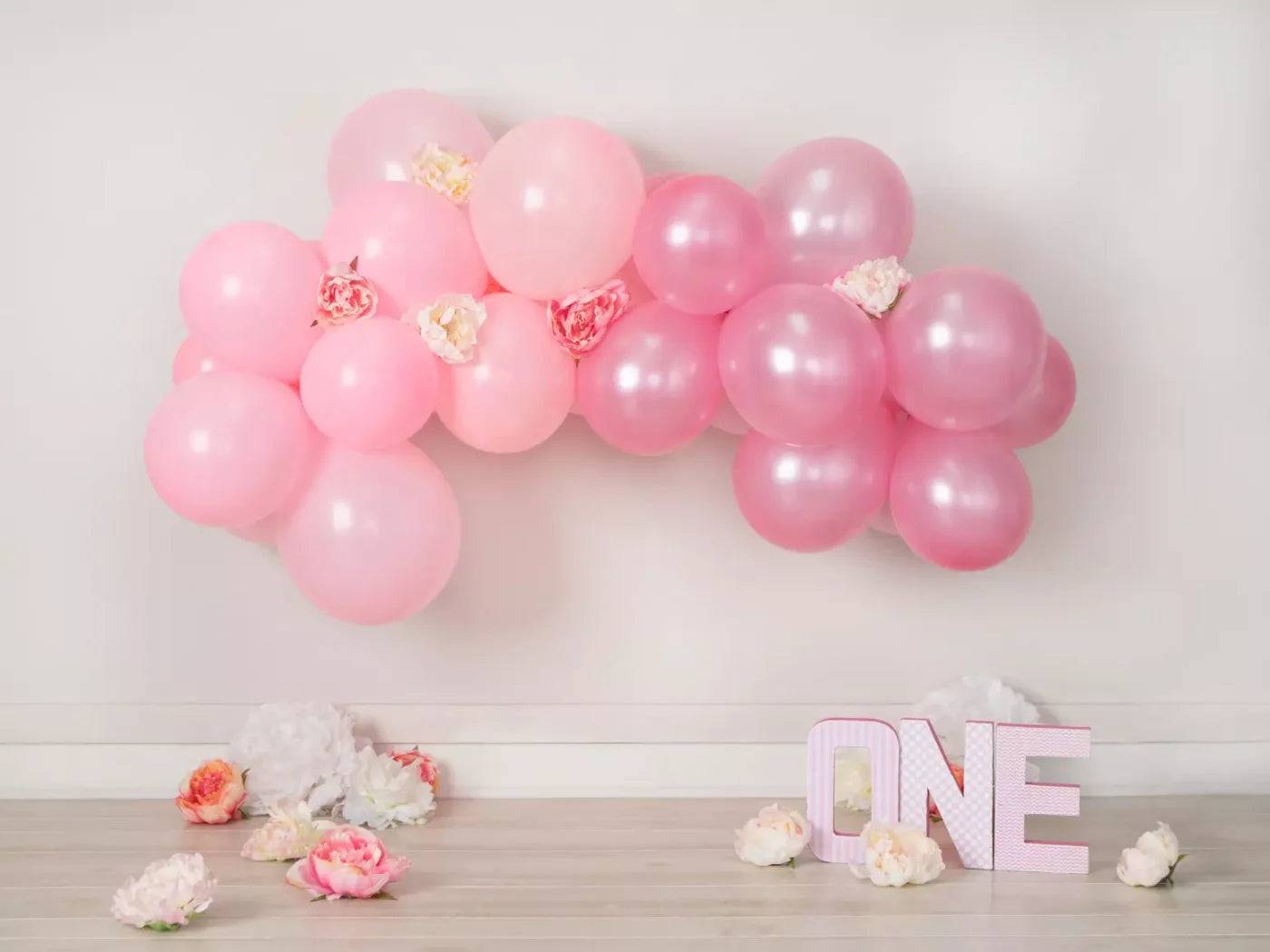 One Pink Birthday 10X8 Fleece ( 120 X 96 Inch ) Backdrop