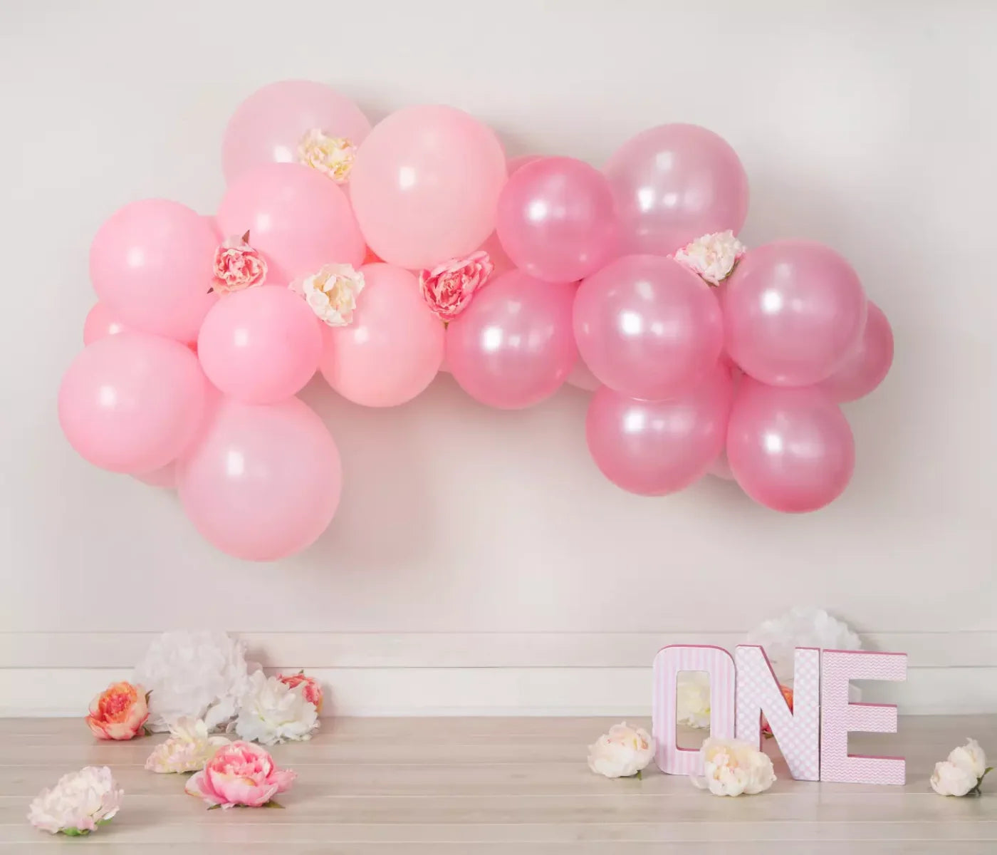 One Pink Birthday 12X10 Ultracloth ( 144 X 120 Inch ) Backdrop