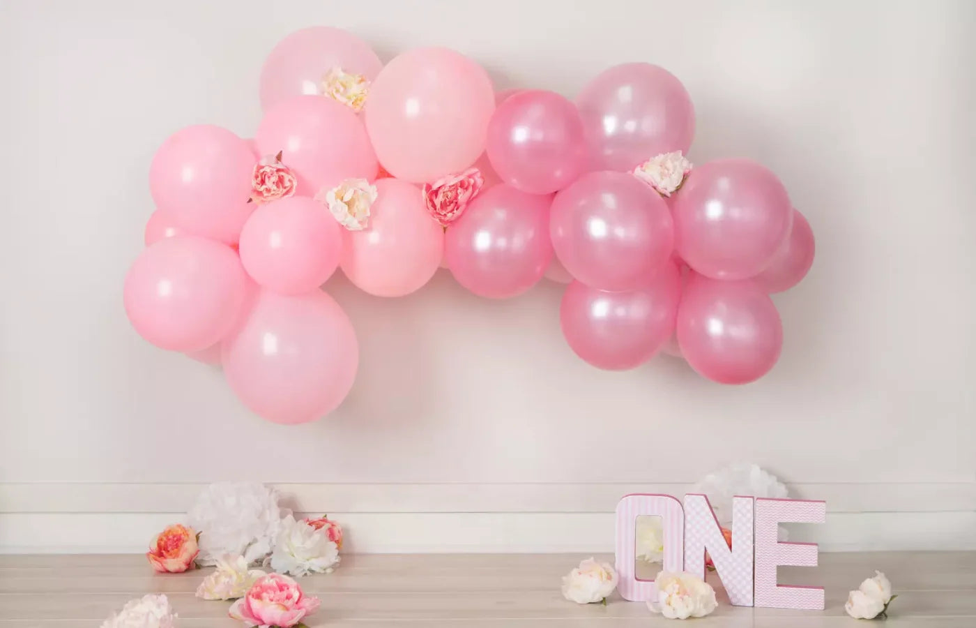 One Pink Birthday 12X8 Ultracloth ( 144 X 96 Inch ) Backdrop