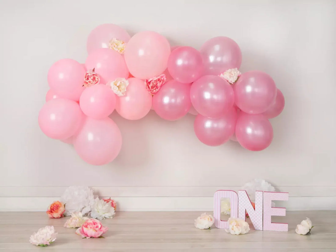 One Pink Birthday 68X5 Fleece ( 80 X 60 Inch ) Backdrop