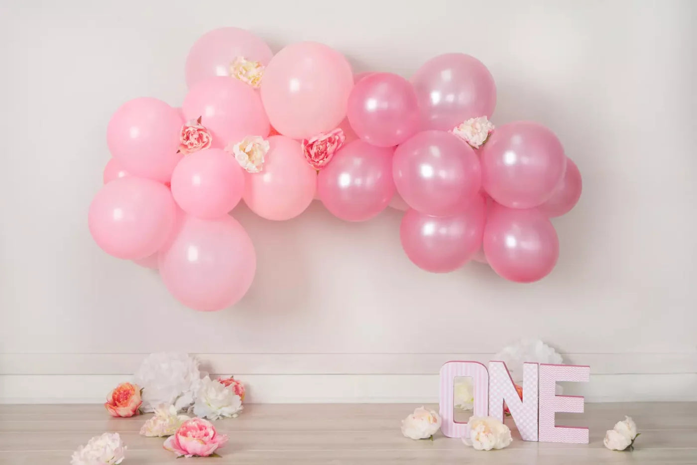 One Pink Birthday 8X5 Ultracloth ( 96 X 60 Inch ) Backdrop
