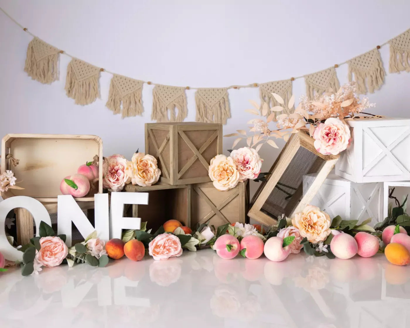 One Sweet Peach 10’X8’ Fleece (120 X 96 Inch) Backdrop
