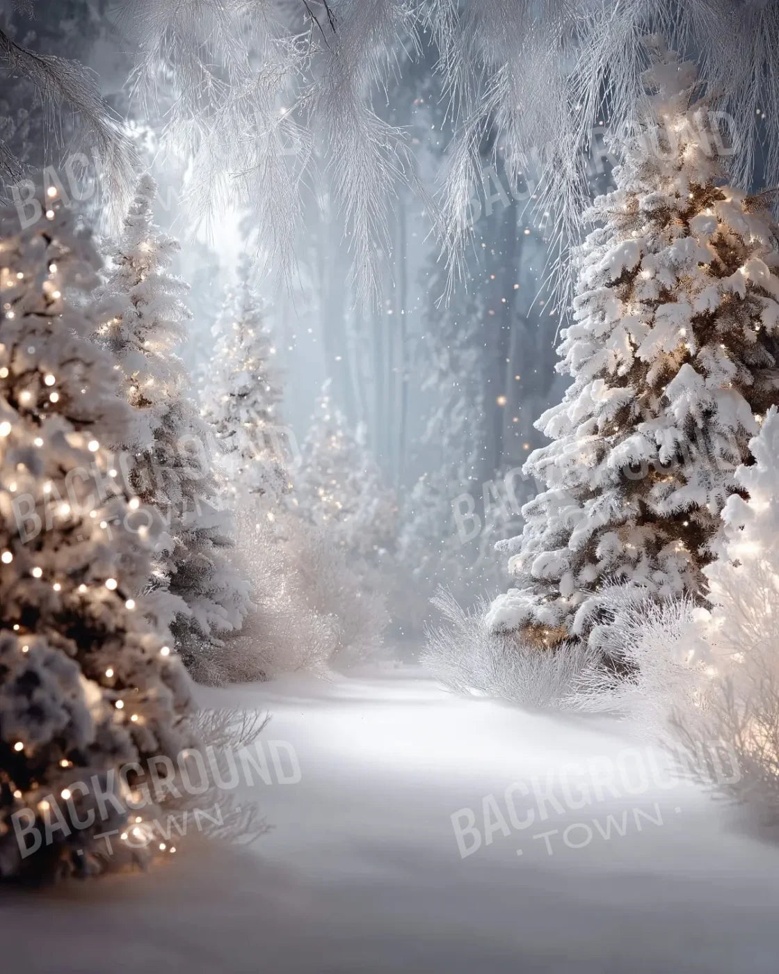 Opening In The Winter Pines 8’x10’ Fleece (96 x 120 inch) Backdrop