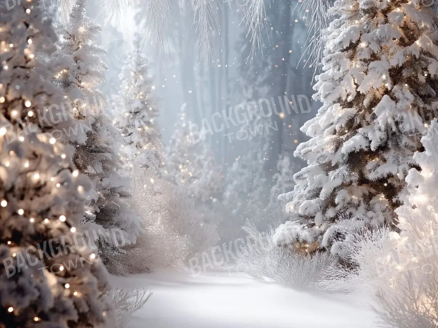 Opening In The Winter Pines 8’x6’ Fleece (96 x 72 inch) Backdrop