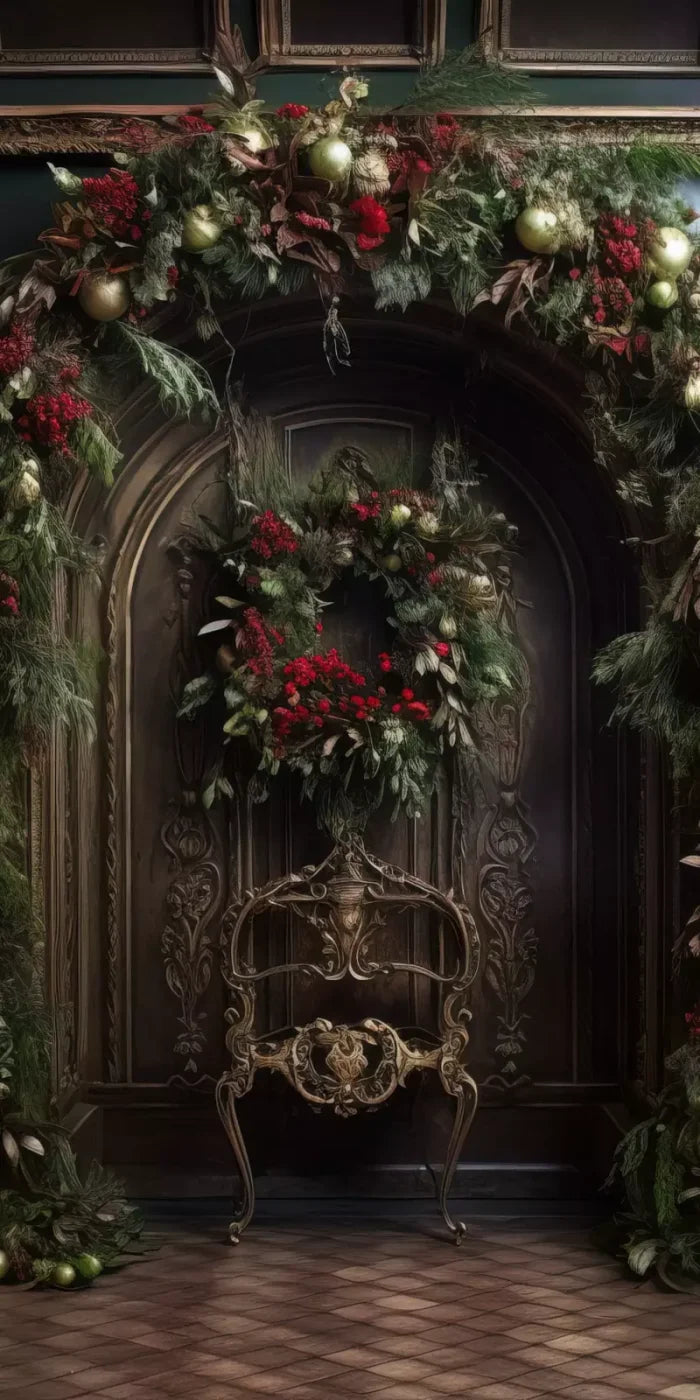 Ornate Christmas Arch 10’X20’ Ultracloth (120 X 240 Inch) Backdrop