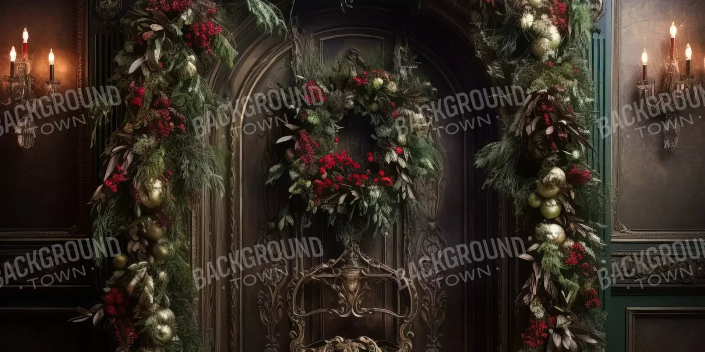 Ornate Christmas Arch 20’X10’ Ultracloth (240 X 120 Inch) Backdrop