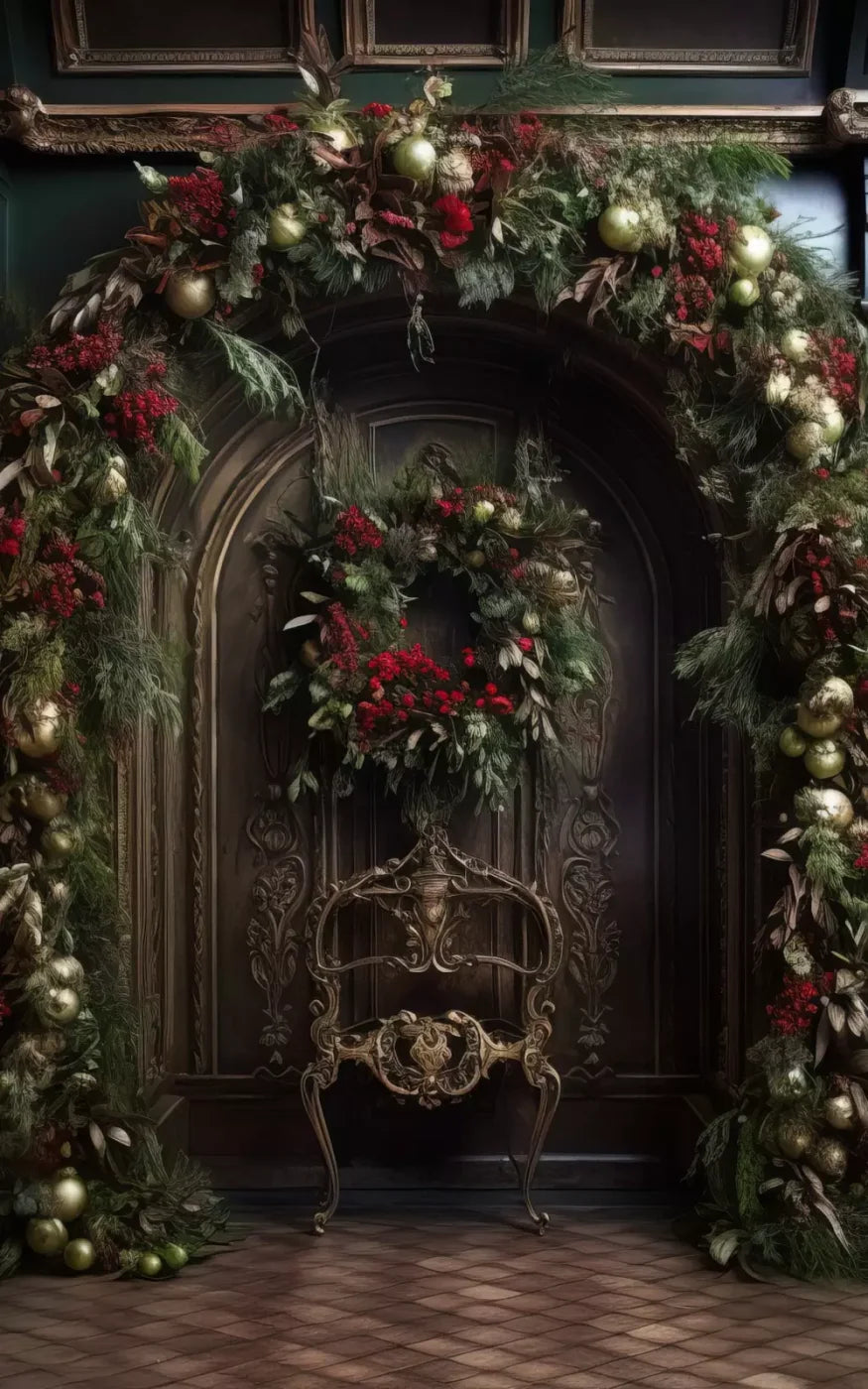 Ornate Christmas Arch 5’X8’ Ultracloth (60 X 96 Inch) Backdrop