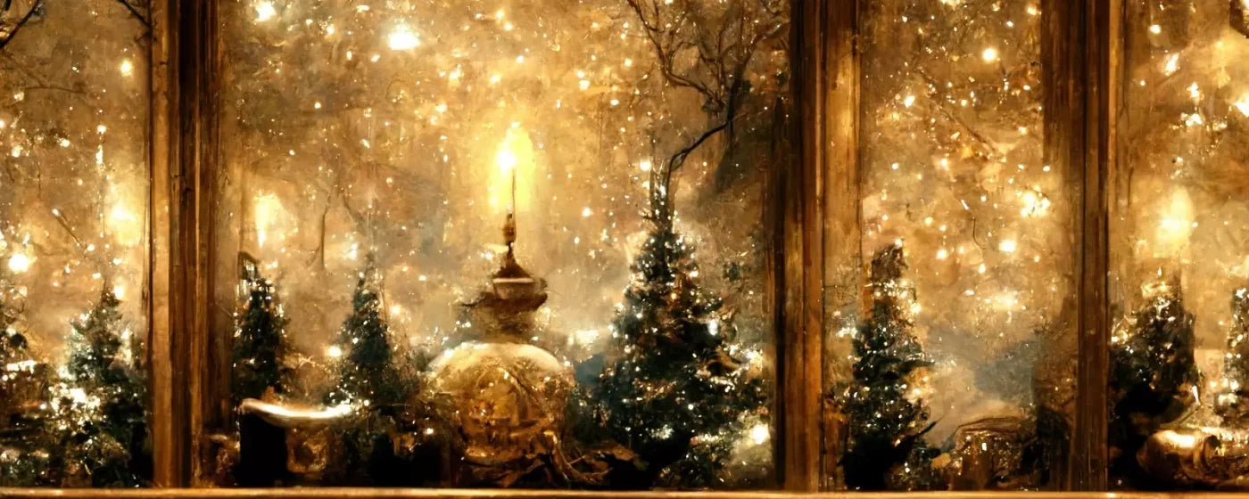 Ornate Holiday Windsill 20’X8’ Ultracloth (240 X 96 Inch) Backdrop