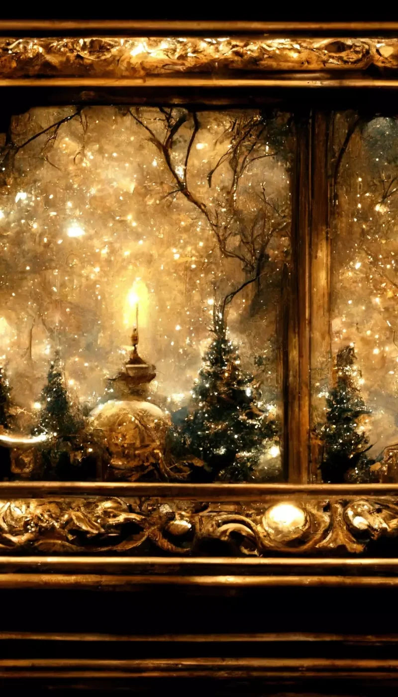 Ornate Holiday Windsill 8’X14’ Ultracloth (96 X 168 Inch) Backdrop