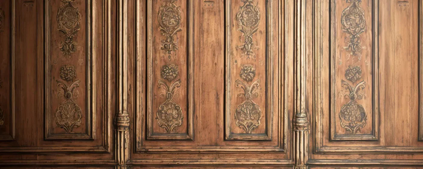 Ornate Wood Wall 20’X8’ Ultracloth (240 X 96 Inch) Backdrop