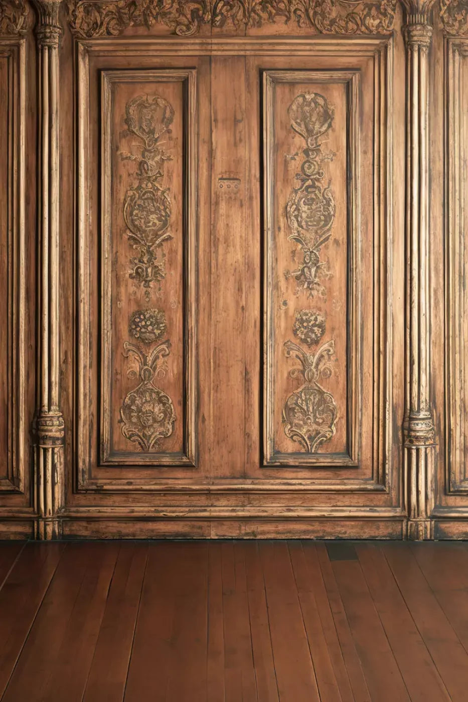 Ornate Wood Wall 8’X12’ Ultracloth (96 X 144 Inch) Backdrop