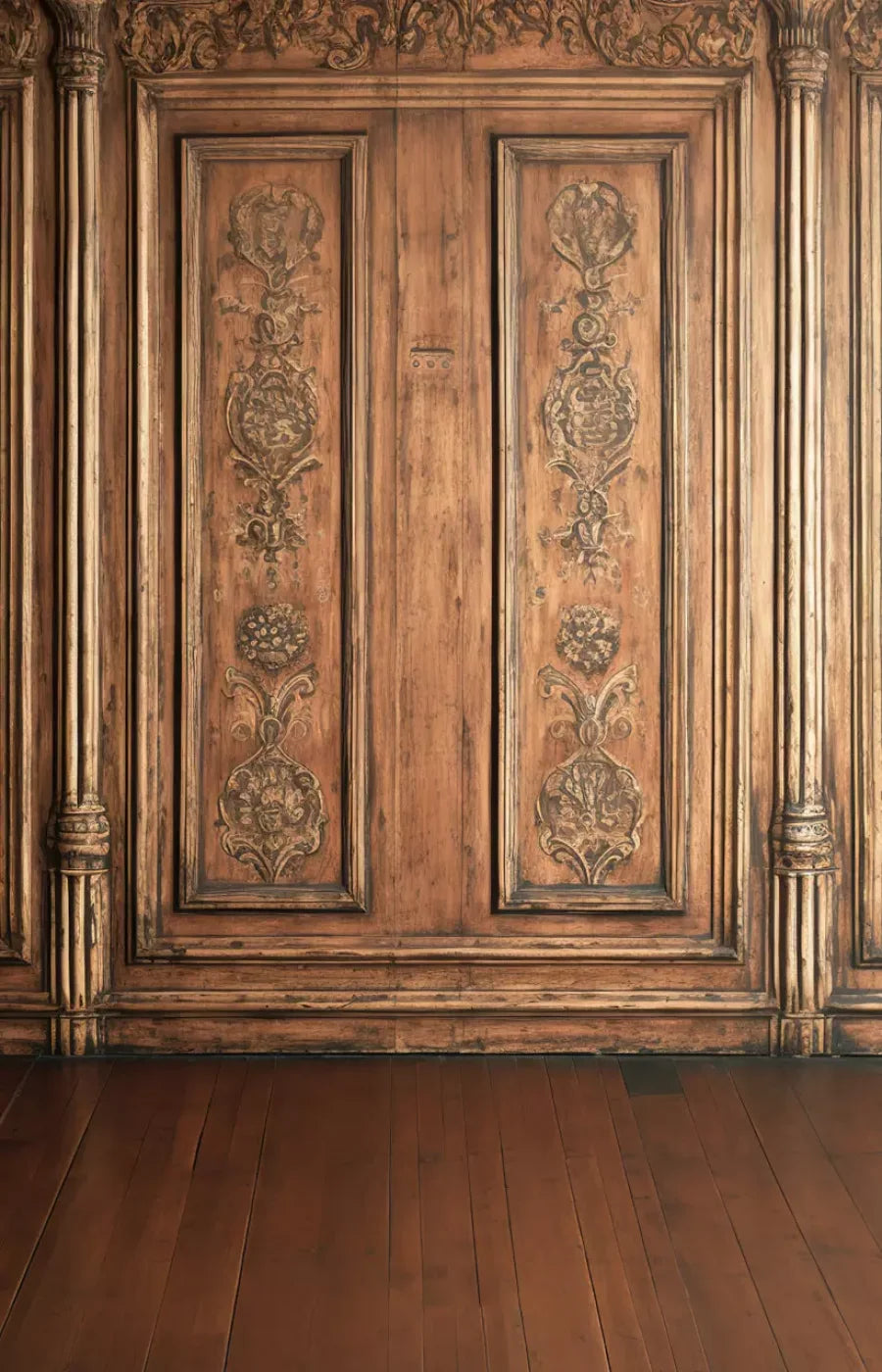 Ornate Wood Wall 9’X14’ Ultracloth (108 X 168 Inch) Backdrop