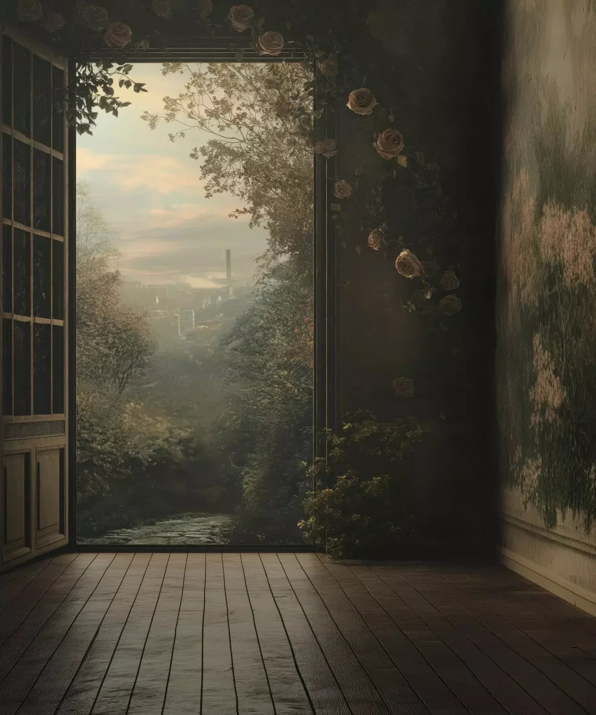 Overlooking Abandoned Garden 10’X12’ Ultracloth (120 X 144 Inch) Backdrop