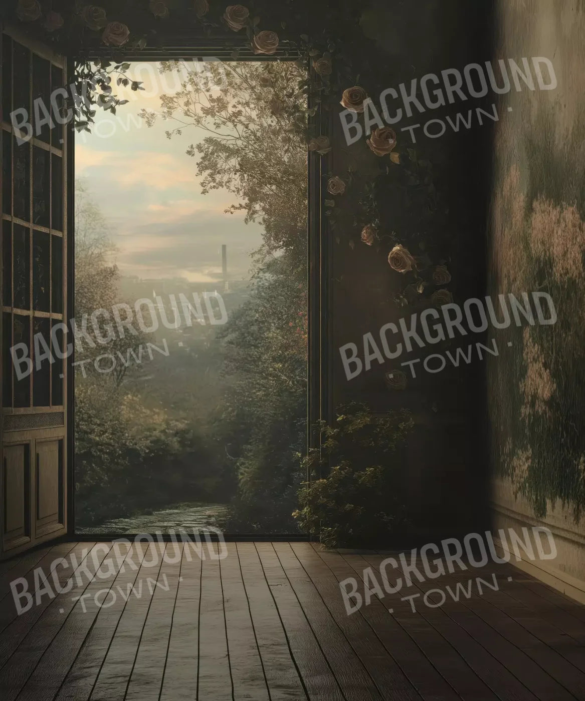Overlooking Abandoned Garden 10’X12’ Ultracloth (120 X 144 Inch) Backdrop