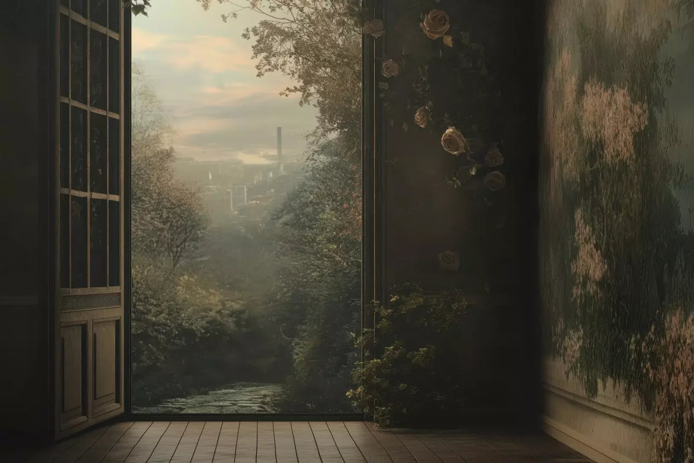 Overlooking Abandoned Garden 12’X8’ Ultracloth (144 X 96 Inch) Backdrop