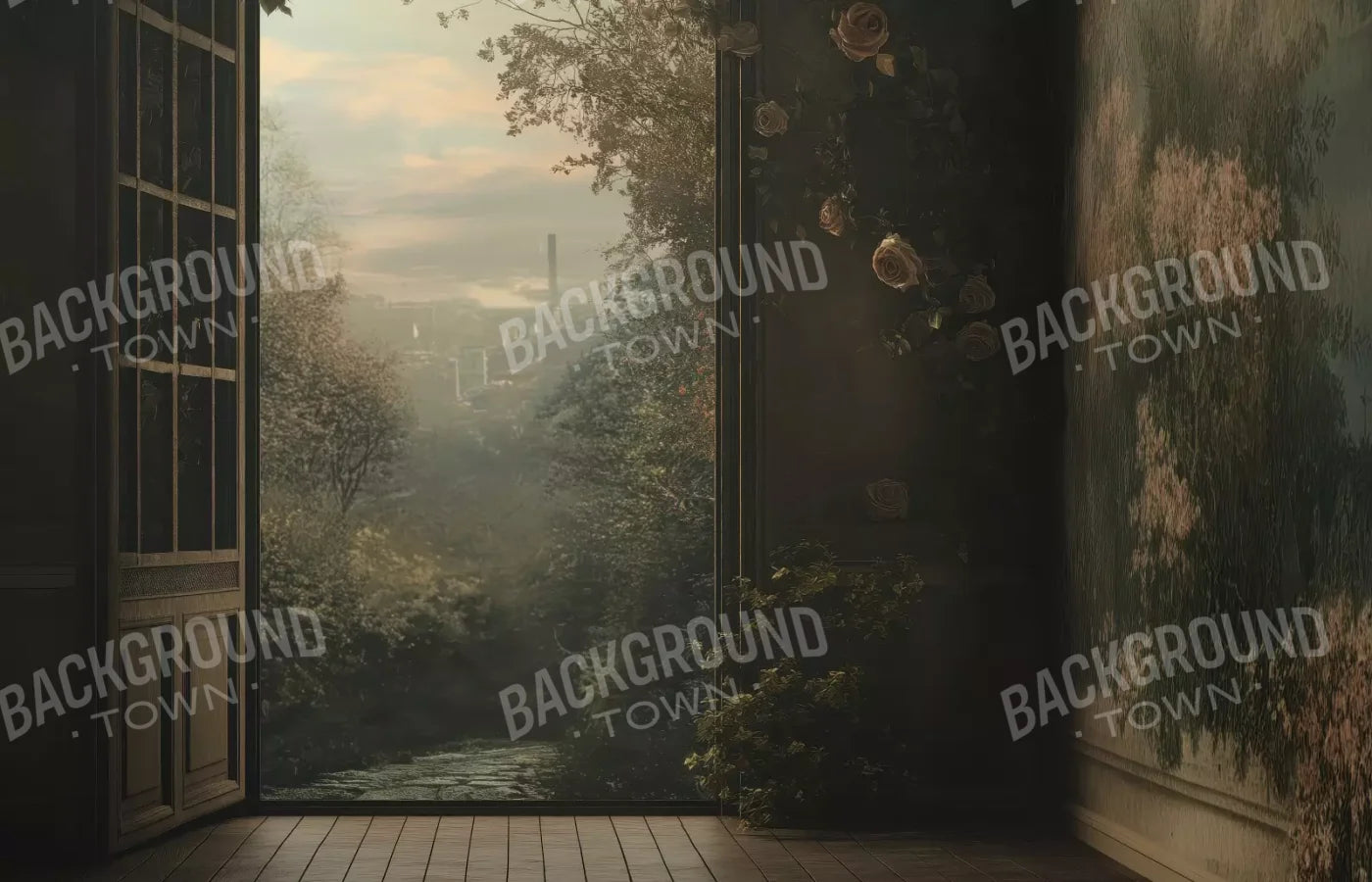 Overlooking Abandoned Garden 14’X9’ Ultracloth (168 X 108 Inch) Backdrop