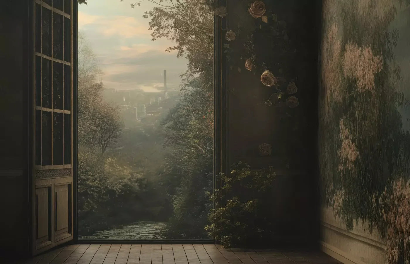 Overlooking Abandoned Garden 14’X9’ Ultracloth (168 X 108 Inch) Backdrop