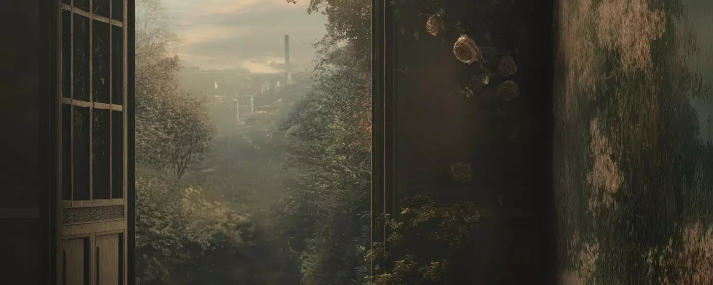 Overlooking Abandoned Garden 20’X8’ Ultracloth (240 X 96 Inch) Backdrop