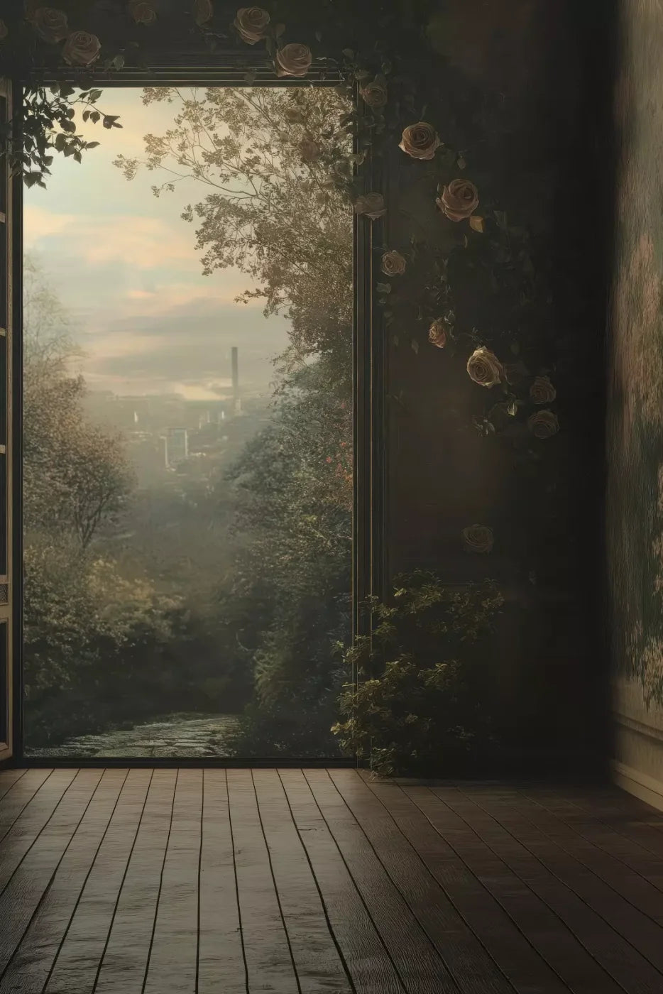 Overlooking Abandoned Garden 8’X12’ Ultracloth (96 X 144 Inch) Backdrop