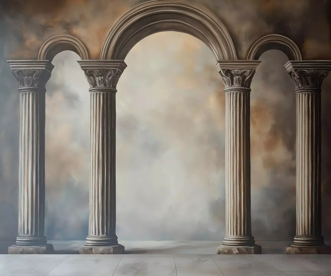 Painted Arch Pillars 5’X4’2 Fleece (60 X 50 Inch) Backdrop