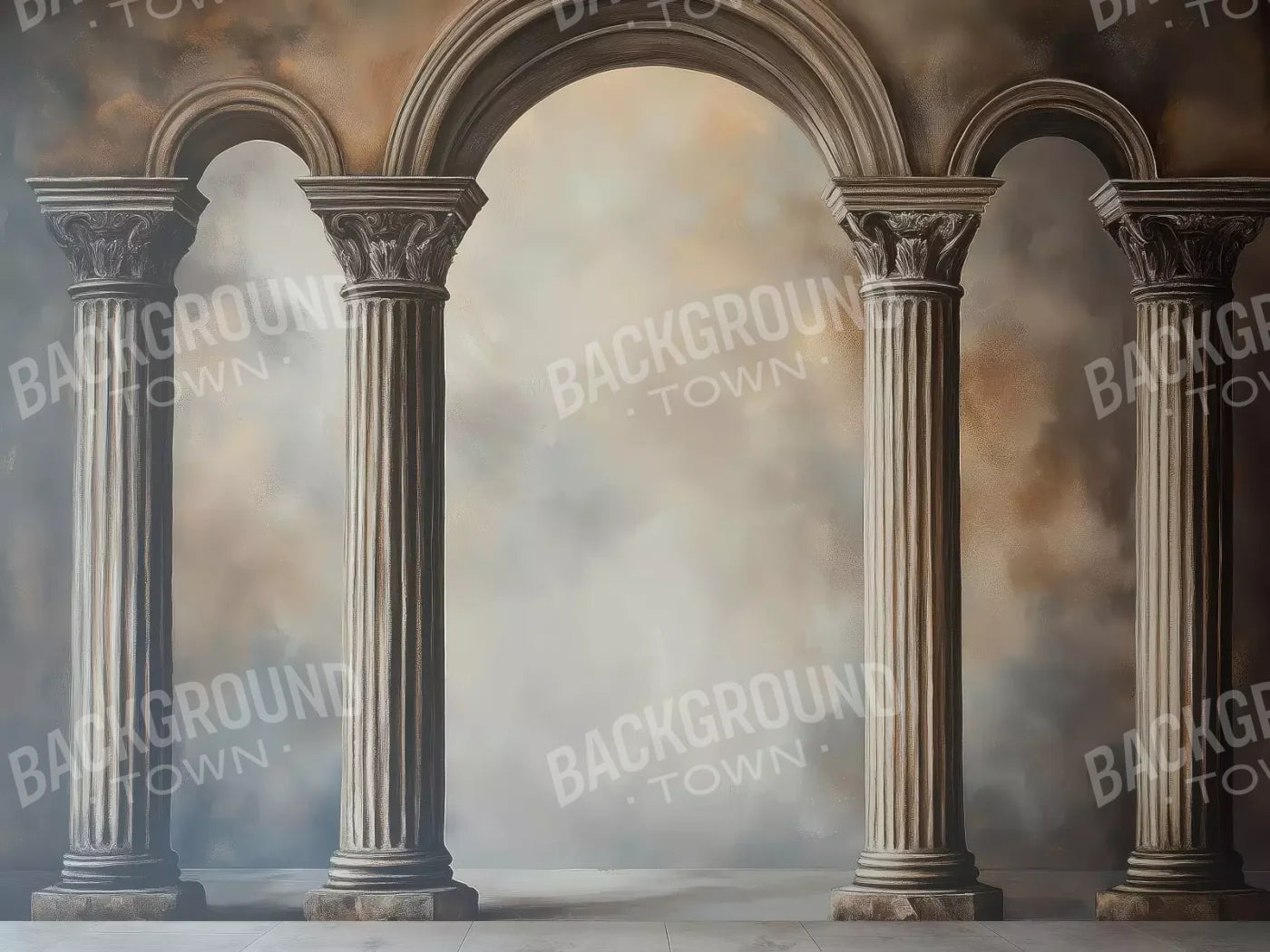 Painted Arch Pillars 6’8X5’ Fleece (80 X 60 Inch) Backdrop