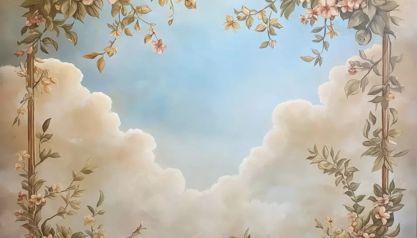 Painted Floral Sky 14’X8’ Ultracloth (168 X 96 Inch) Backdrop